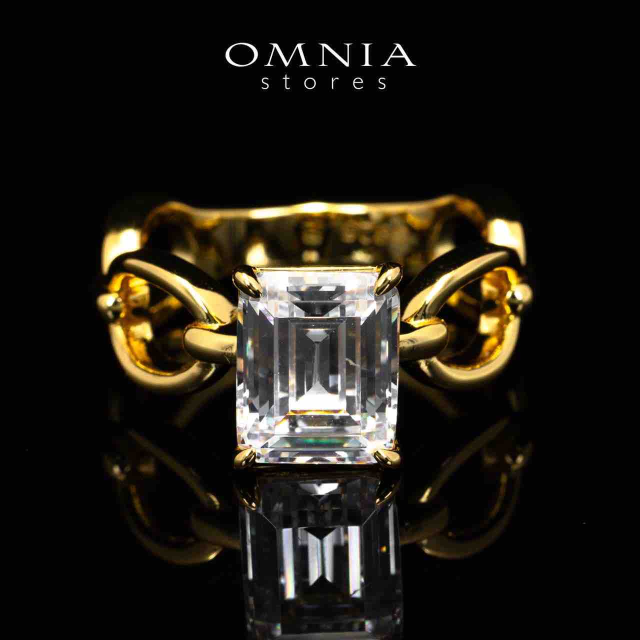 Omnia Lyna Gold High Quality Certified Lab Crafted Ring In 925 Silver