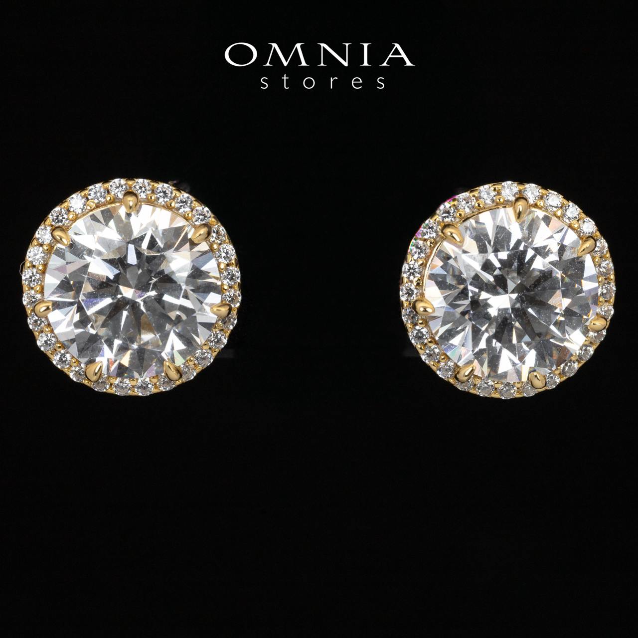Omnia Reya Gold Earrings With High Quality Certified Lab Crafted In 925 Silver - OMNIASTORES UAE