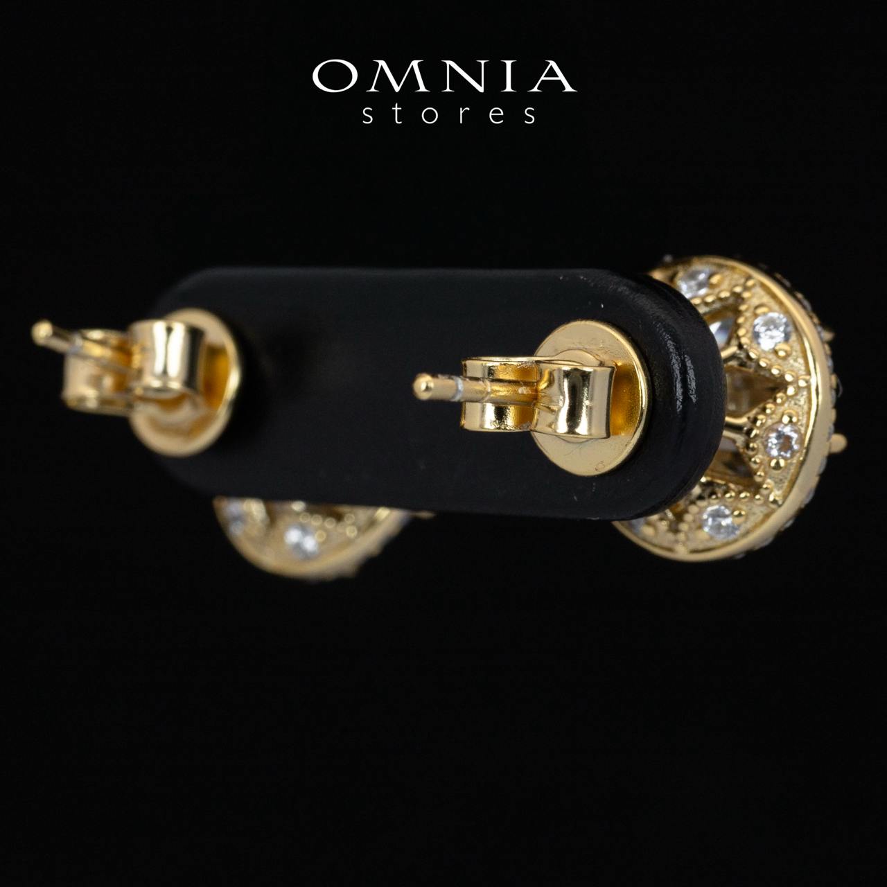 Omnia Reya Gold Earrings With High Quality Certified Lab Crafted In 925 Silver - OMNIASTORES UAE