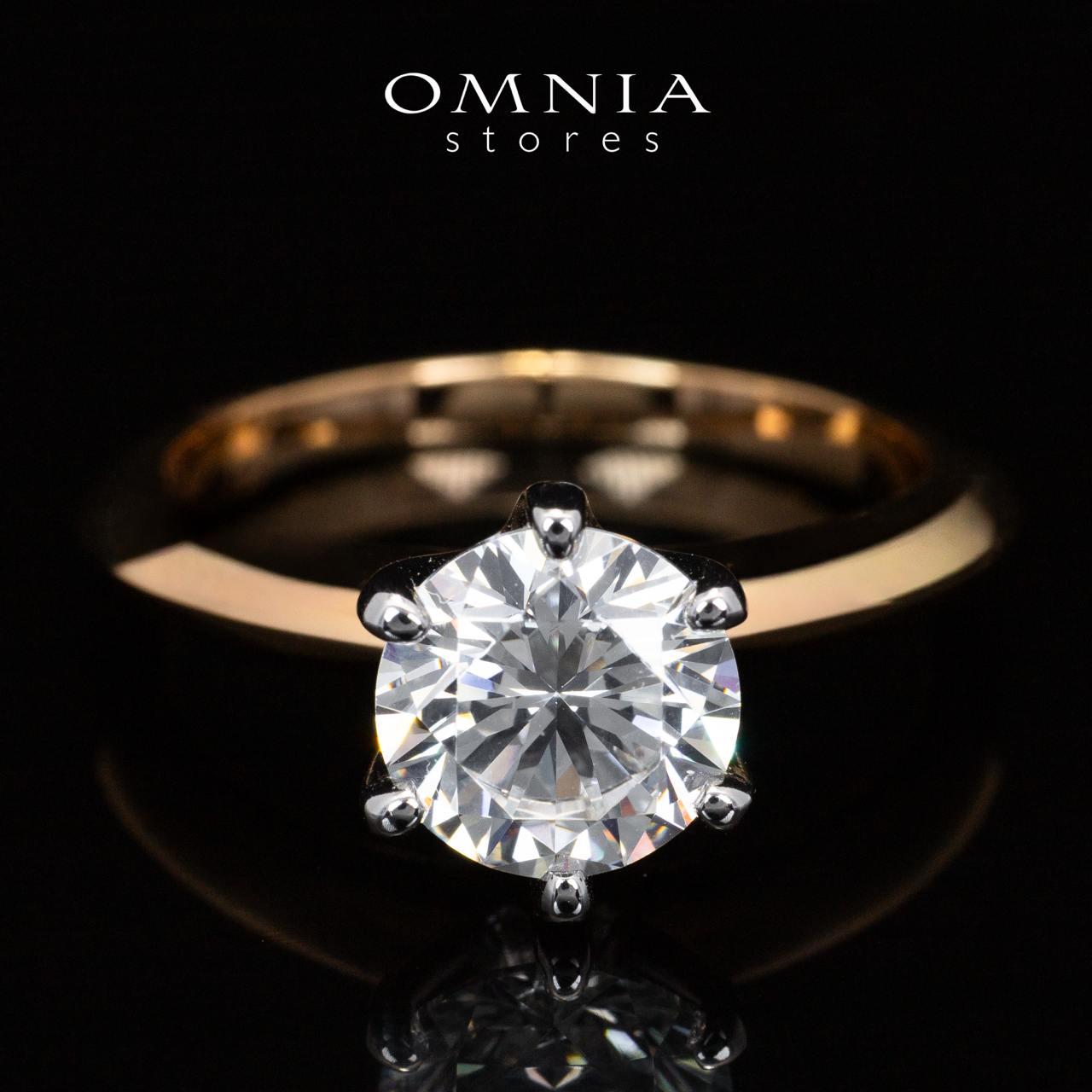 Omnia Zofia Gold Ring With High Quality Certified Lab Crafted Stones In 925 Silver 2ct - OMNIASTORES UAE