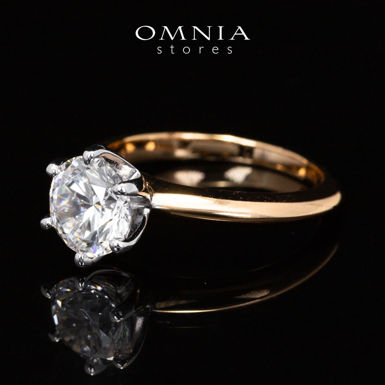 Omnia Zofia Gold Ring With High Quality Certified Lab Crafted Stones In 925 Silver 2ct - OMNIASTORES UAE