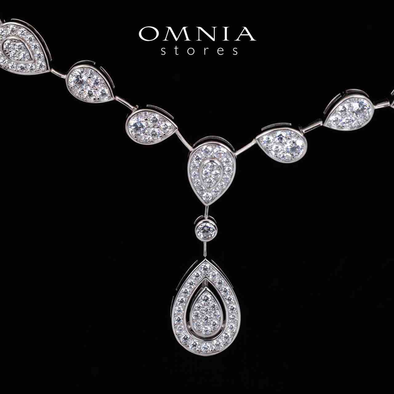 Omnia Amaira White Necklace With High Quality Certified Lab Crafted Stones In 925 Silver - OMNIASTORES UAE