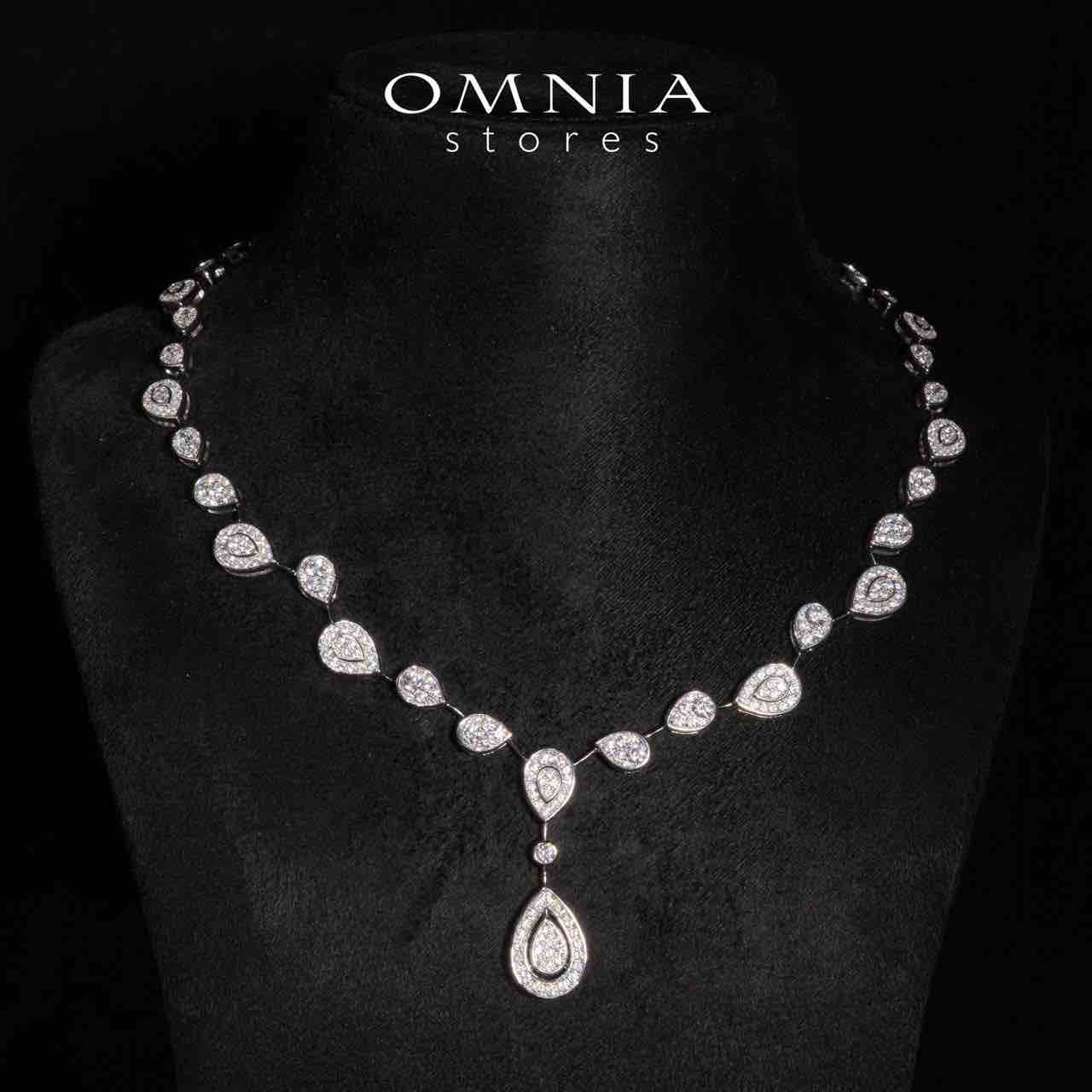 Omnia Amaira White Necklace With High Quality Certified Lab Crafted Stones In 925 Silver - OMNIASTORES UAE