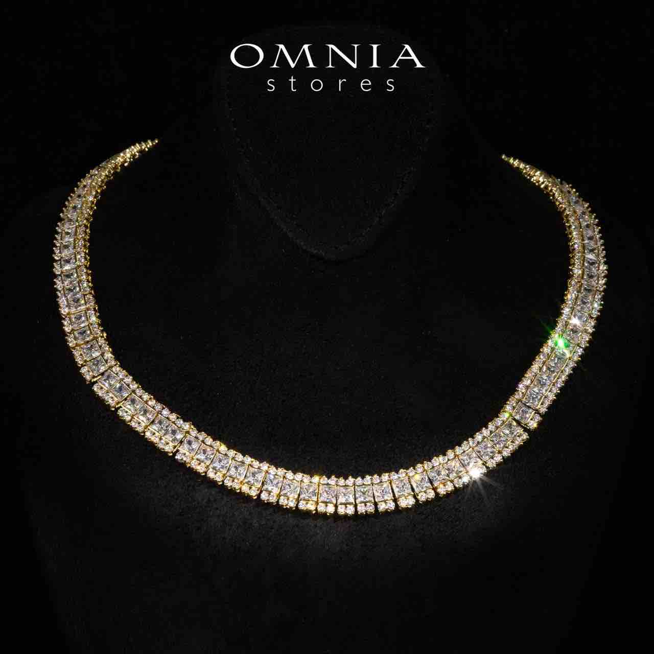 Omnia Rawda Gold Luxury Bridal Full Set With Quality Simulated Diamonds Rhodium Plated - OMNIASTORES UAE