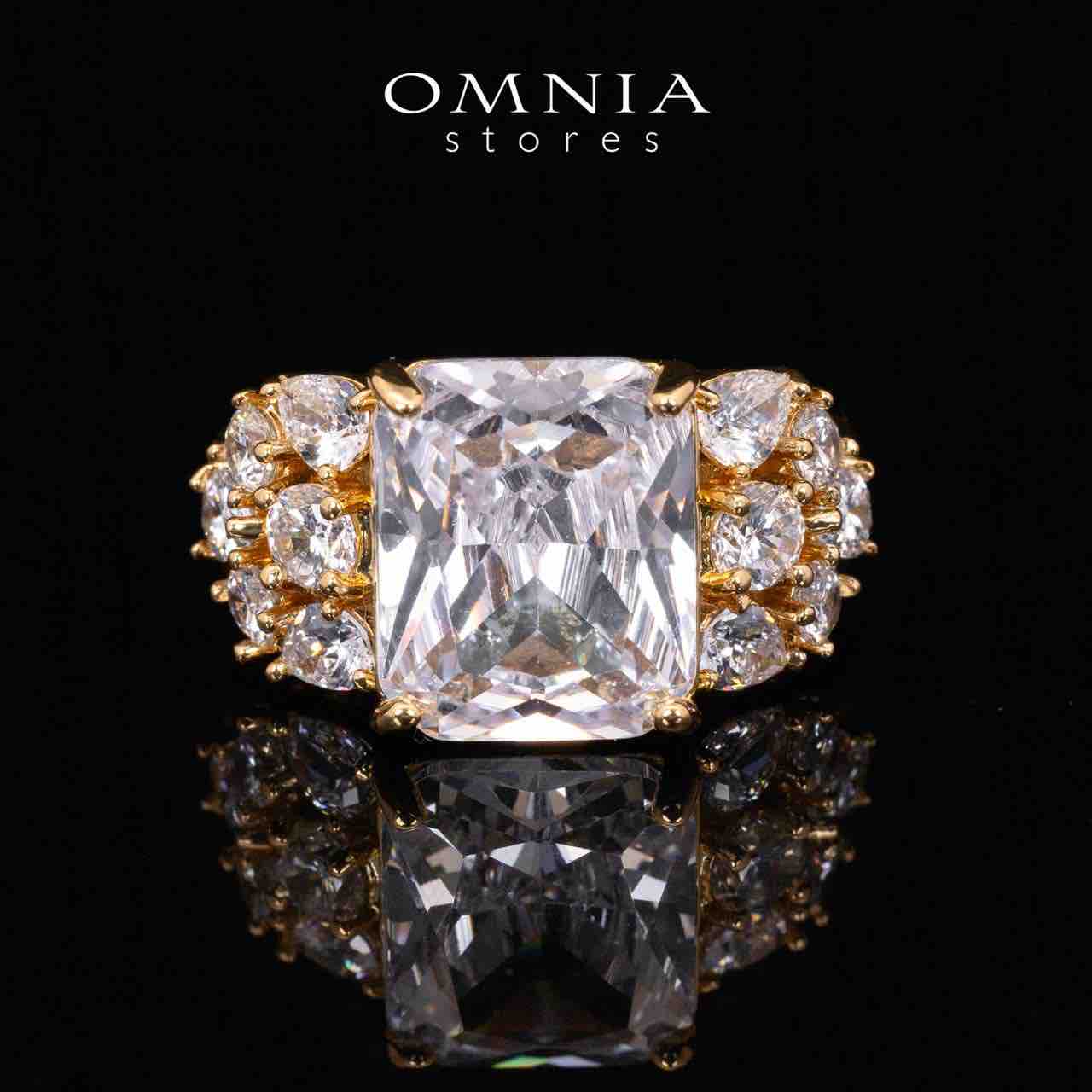 Omnia Charlotte Gold Luxry Bridal Full Set with Emerald and Pear-Cut High-Quality Simulated Diamonds Rhodium Plated - OMNIASTORES UAE
