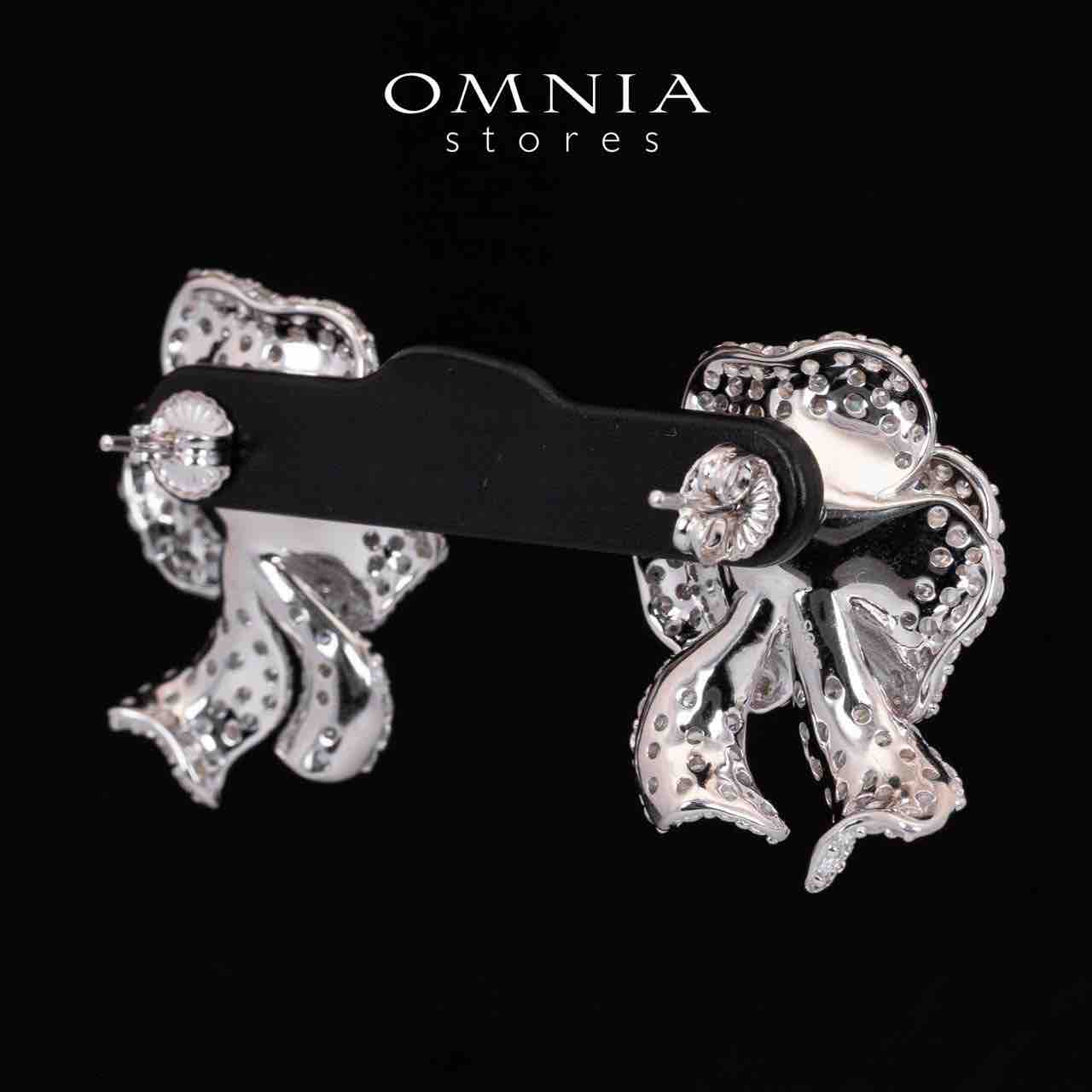 Omnia Malaika Pink Coral Floral Earrings With High Quality Simulated Diamonds in 925 Silver - OMNIASTORES UAE