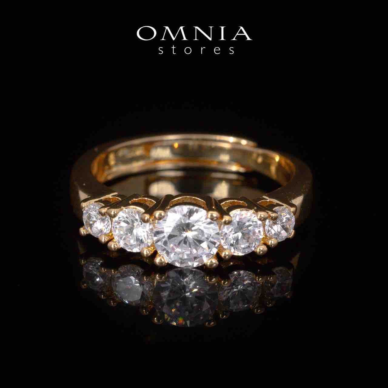 Omnia Ansa Gold Large Size Luxury Bridal Full Set in High Quality Simulated Diamonds Rhodium Plated - OMNIASTORES UAE