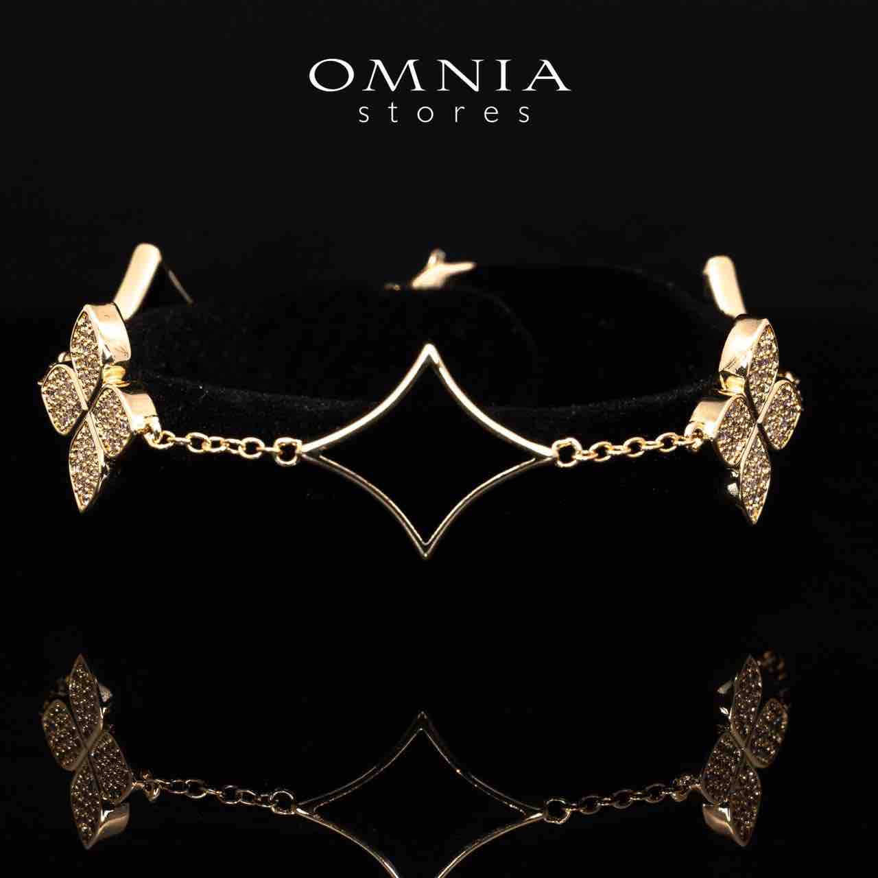 Omnia Golden Clove Black Choker Full Set with High-Quality Simulated Diamonds Gold Plated - OMNIASTORES UAE
