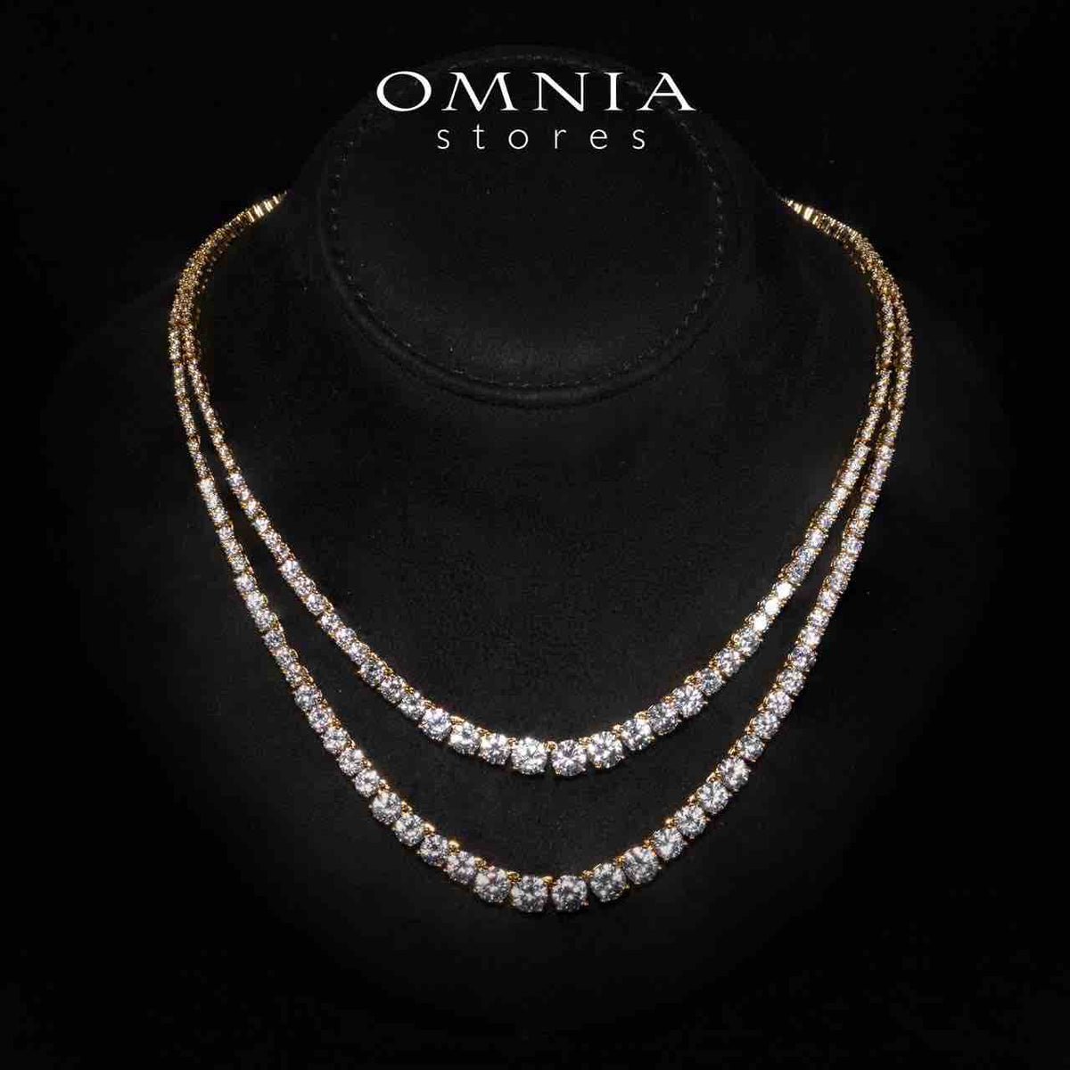 Omnia Ansa Gold Large Size Luxury Bridal Full Set in High Quality Simulated Diamonds Rhodium Plated - OMNIASTORES UAE