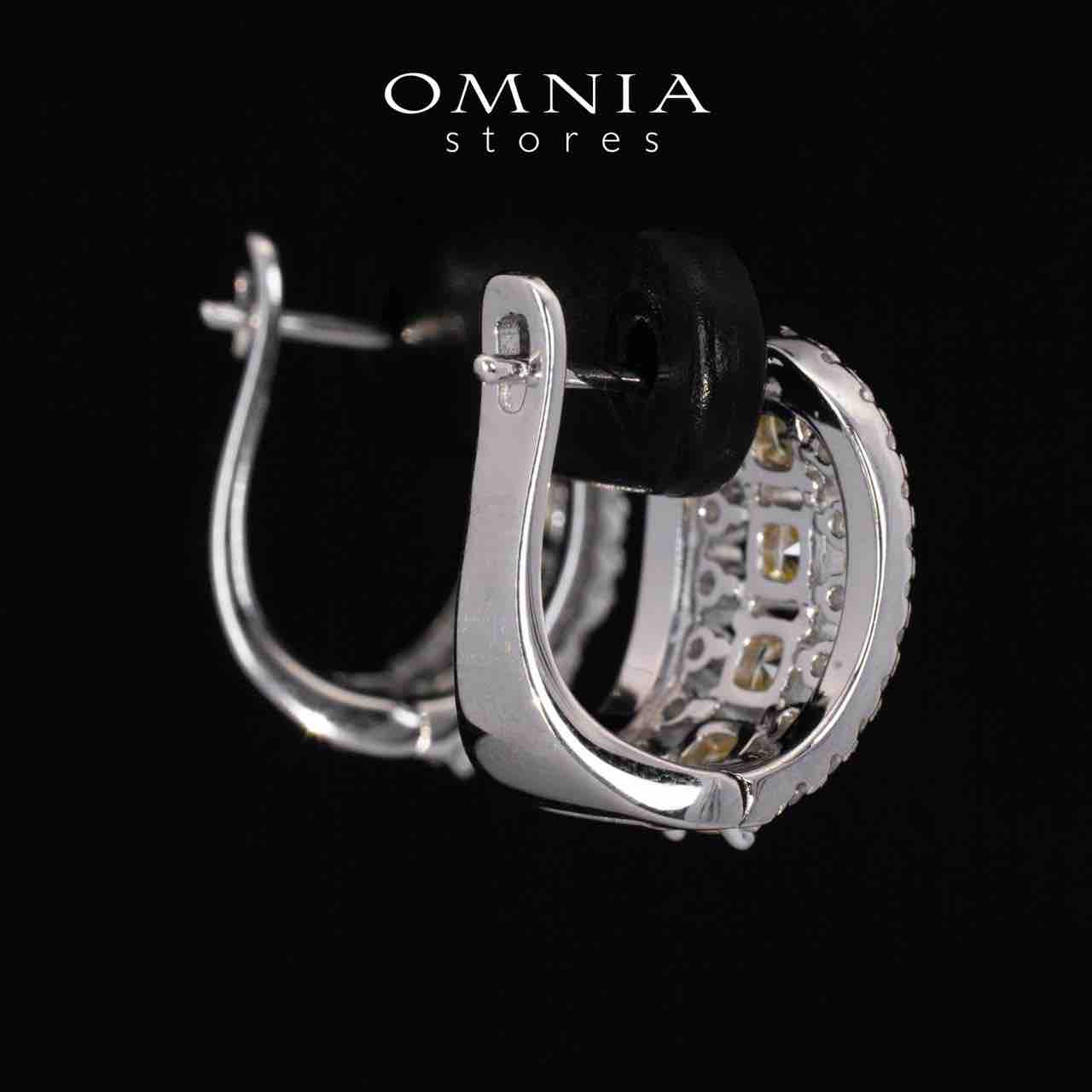 Dianna Yellow and White Clip Earrings With High Quality Simulated Diamonds in 925 Silver - OMNIASTORES UAE
