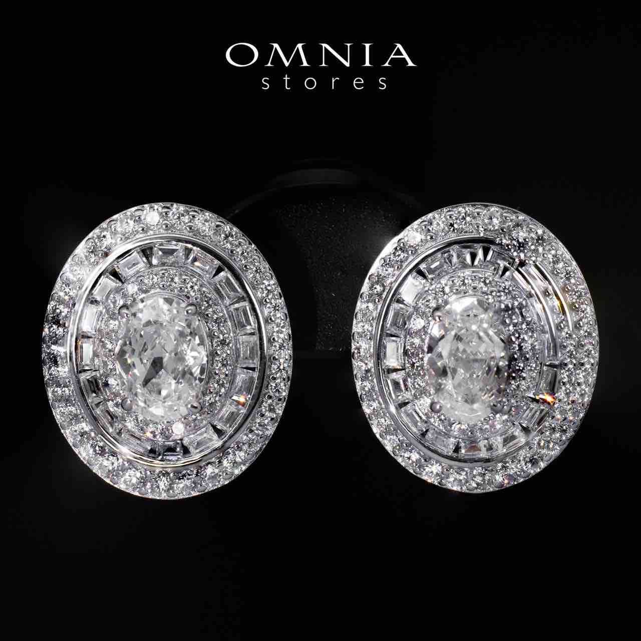 Adah Round White Earrings With High Quality Simulated Diamonds in 925 Silver - OMNIASTORES UAE