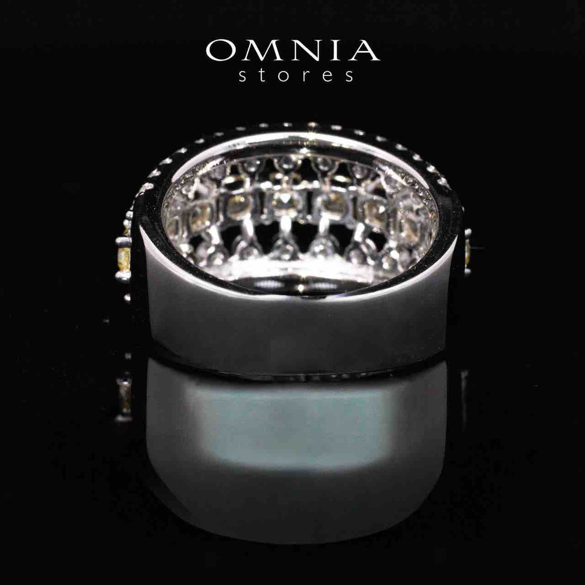 Dianna Yellow and White Ring With High Quality Simulated Diamonds in 925 Silver - OMNIASTORES UAE