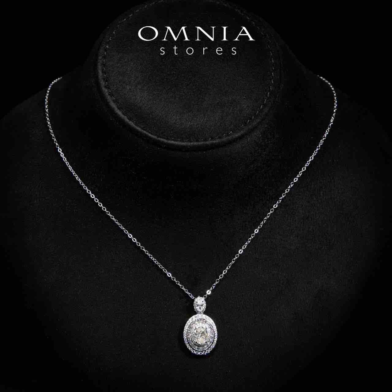Adah Round White Pendant Necklace With High Quality Simulated Diamonds in 925 Silver - OMNIASTORES UAE