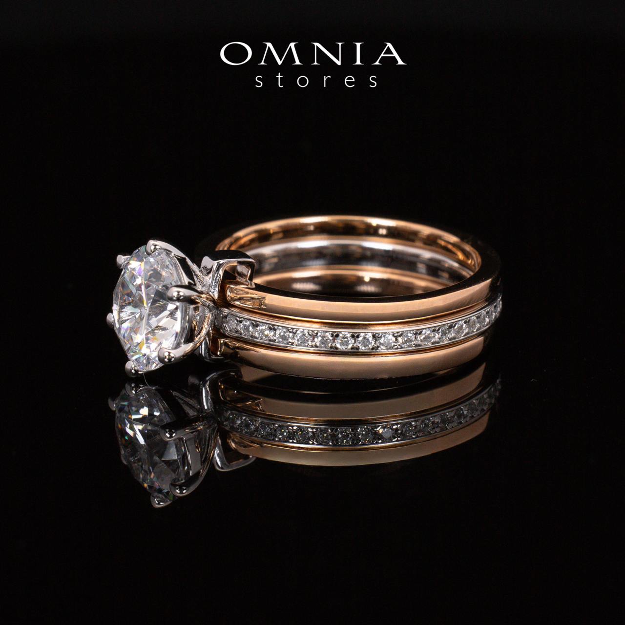 Julie Rose Gold Certified Lab Crafted Multi Layer Ring With High Quality 925 Silver - OMNIASTORES UAE