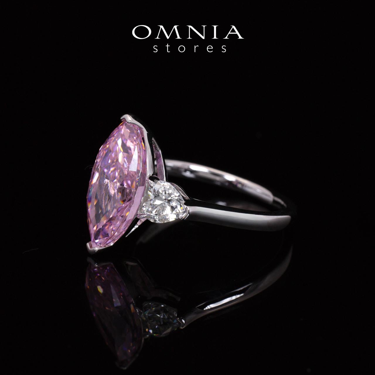 Afiah Pink and White Marquise Cut Certified Lab Crafted Ring With High Quality 925 Silver - OMNIASTORES UAE