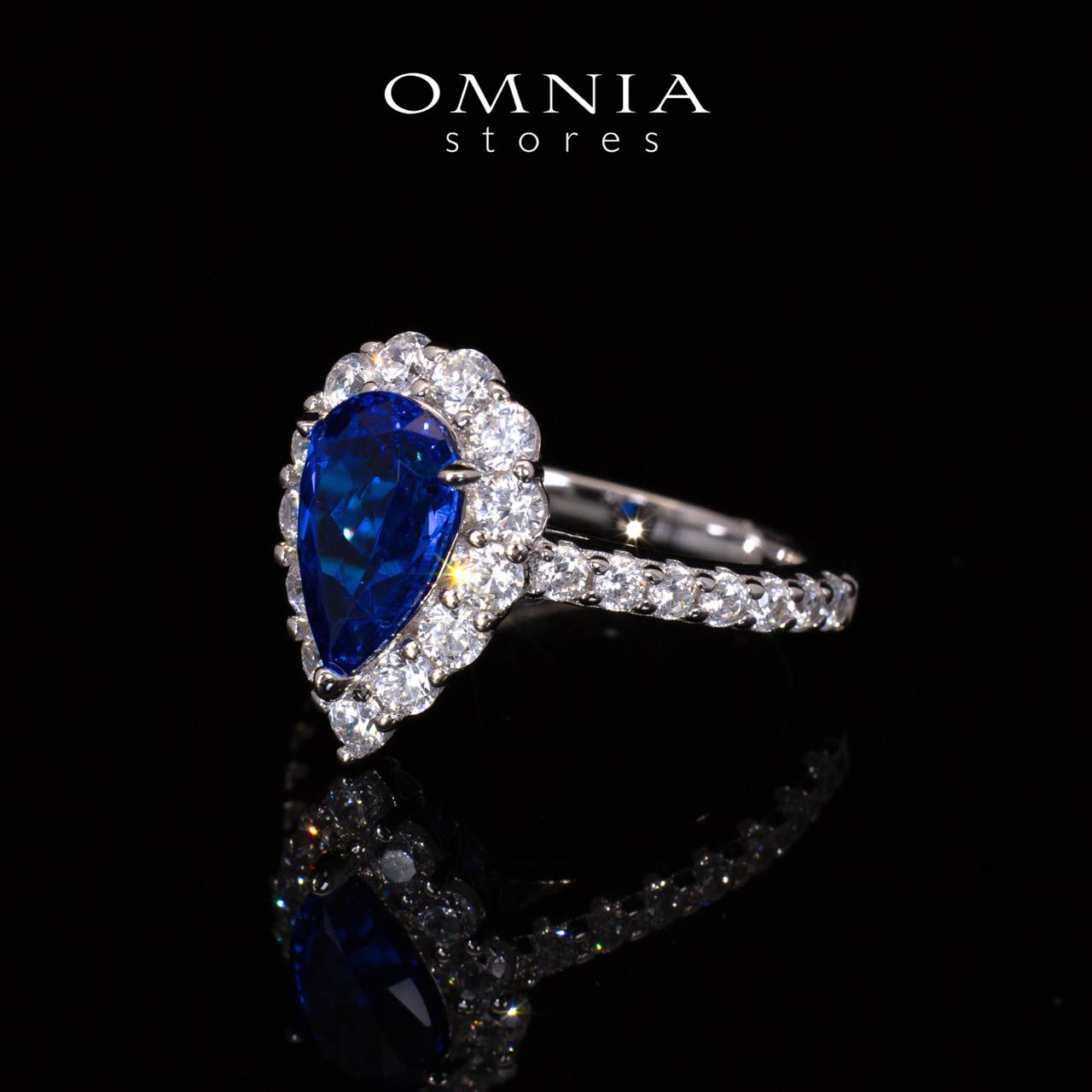 Emoni Blue Pear Cut Certified Lab Crafted Ring With High Quality 925 Silver - OMNIASTORES UAE