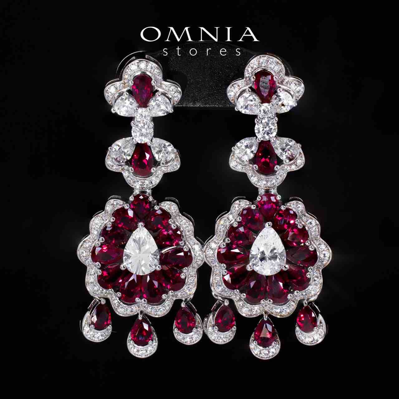 Rayna Red Certified Lab Crafted Drop Earrings With High Quality 925 Silver - OMNIASTORES UAE