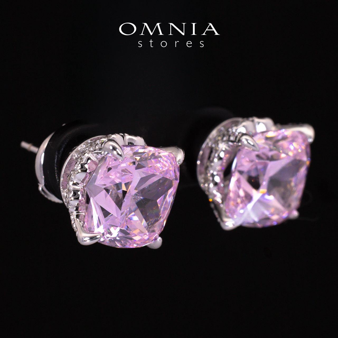 Maleah pink Cushion Cut Certified Lab Crafted Earrings With High Quality 925 Silver - OMNIASTORES UAE