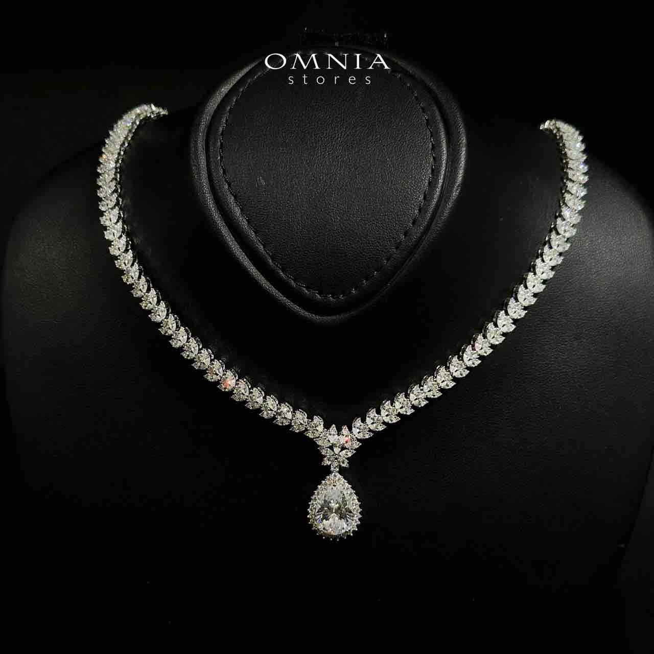 Lyra White Bridal Choker Full Set in 925 Silver High Quality Simulated Diamonds