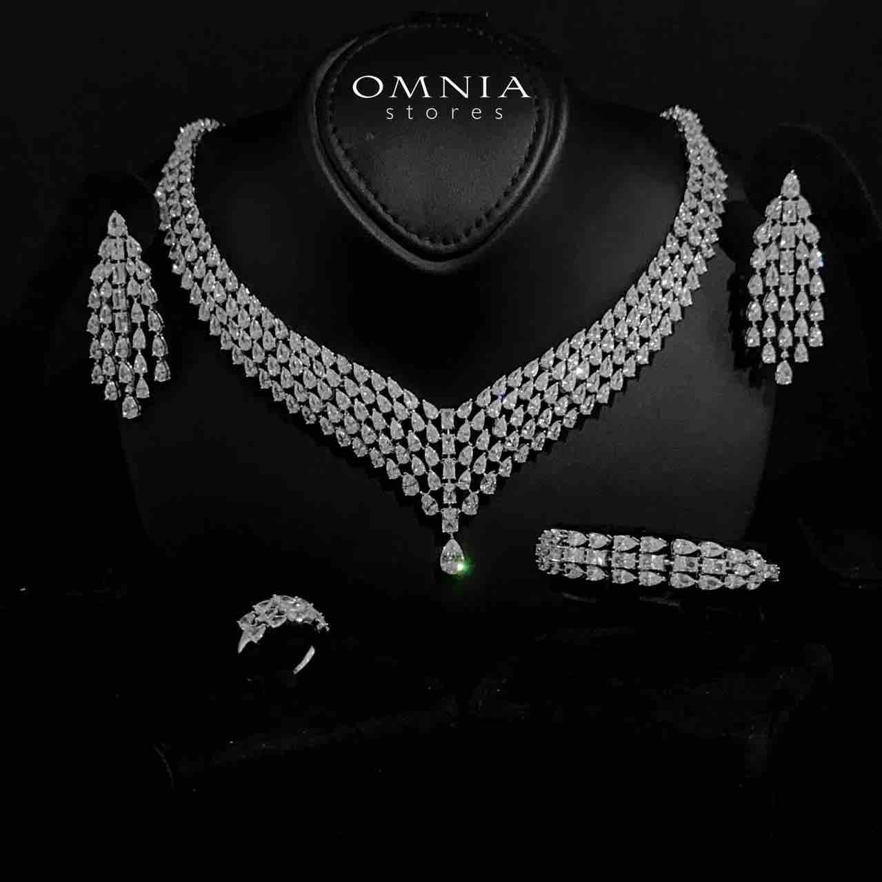 Carina White Bridal Full Set in 925 Silver High Quality Simulated Diamonds