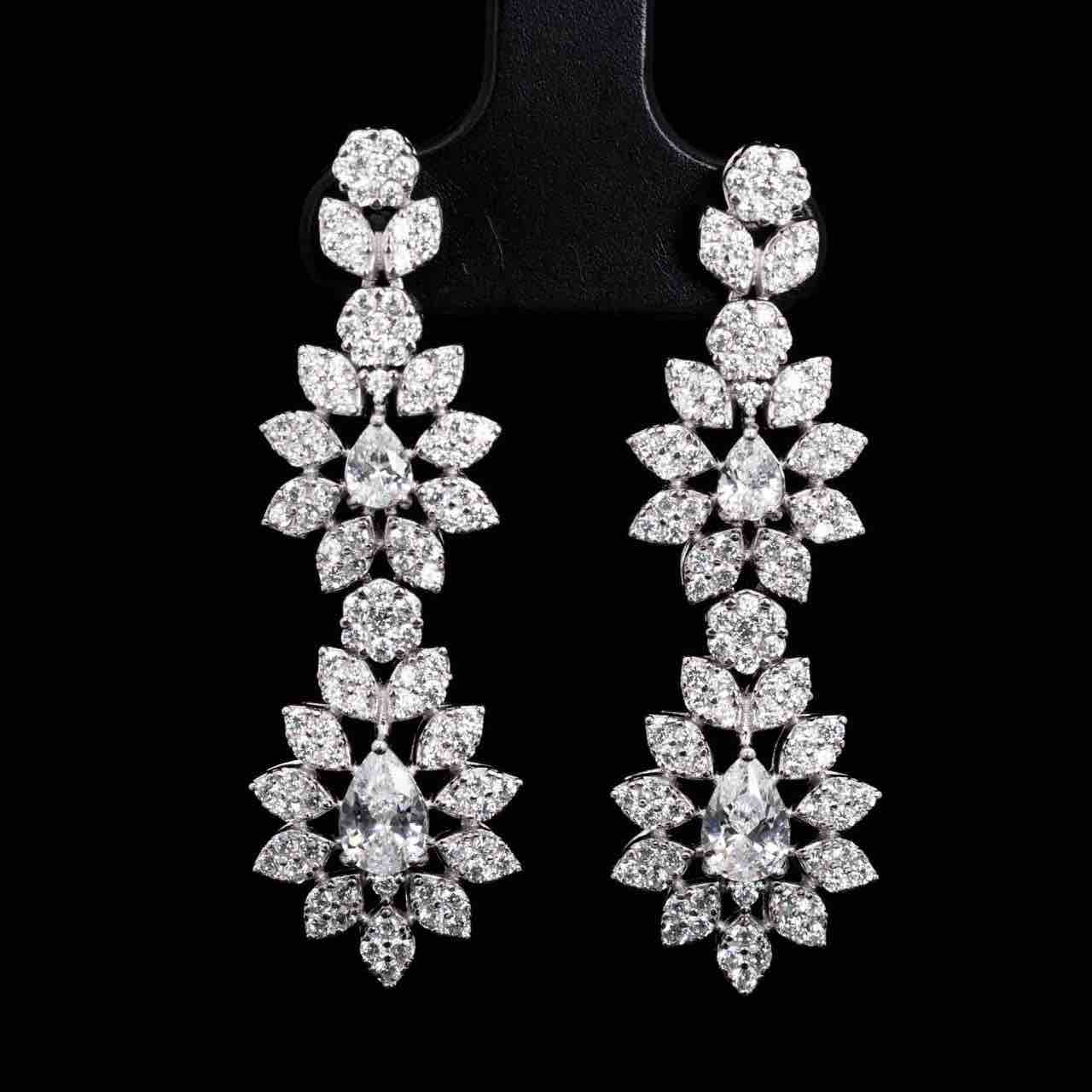 Monica White Bridal Full Set in 925 Silver High Quality Simulated Diamonds