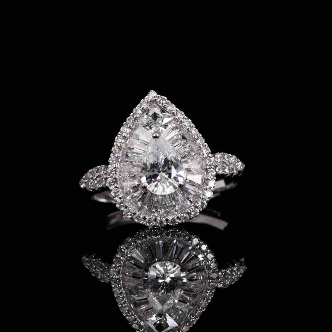 Cara White Bridal Full Set in 925 Silver High Quality Simulated Diamonds