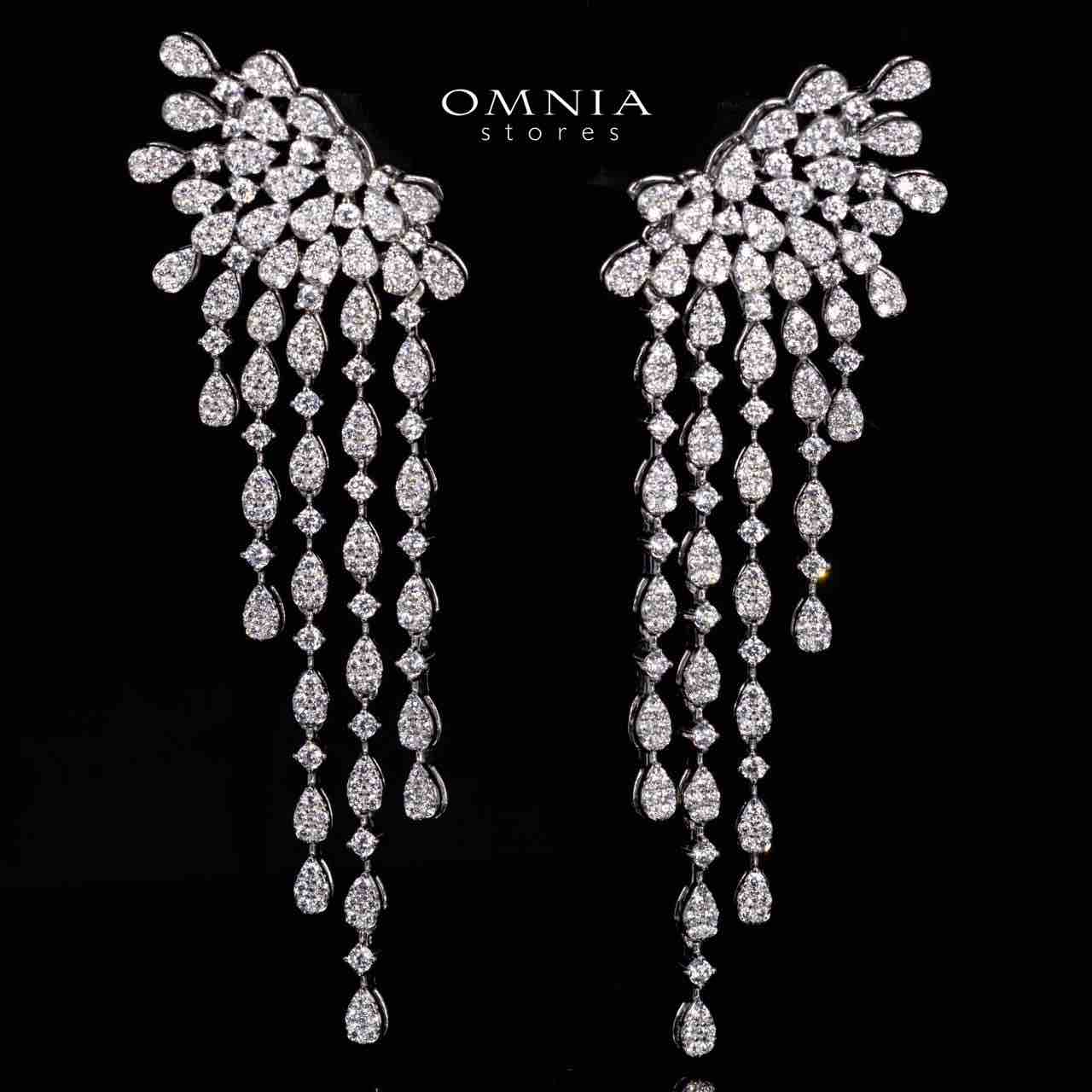 Marina Winged White Drop Earrings in 925 Silver With High Quality Simulated Diamonds