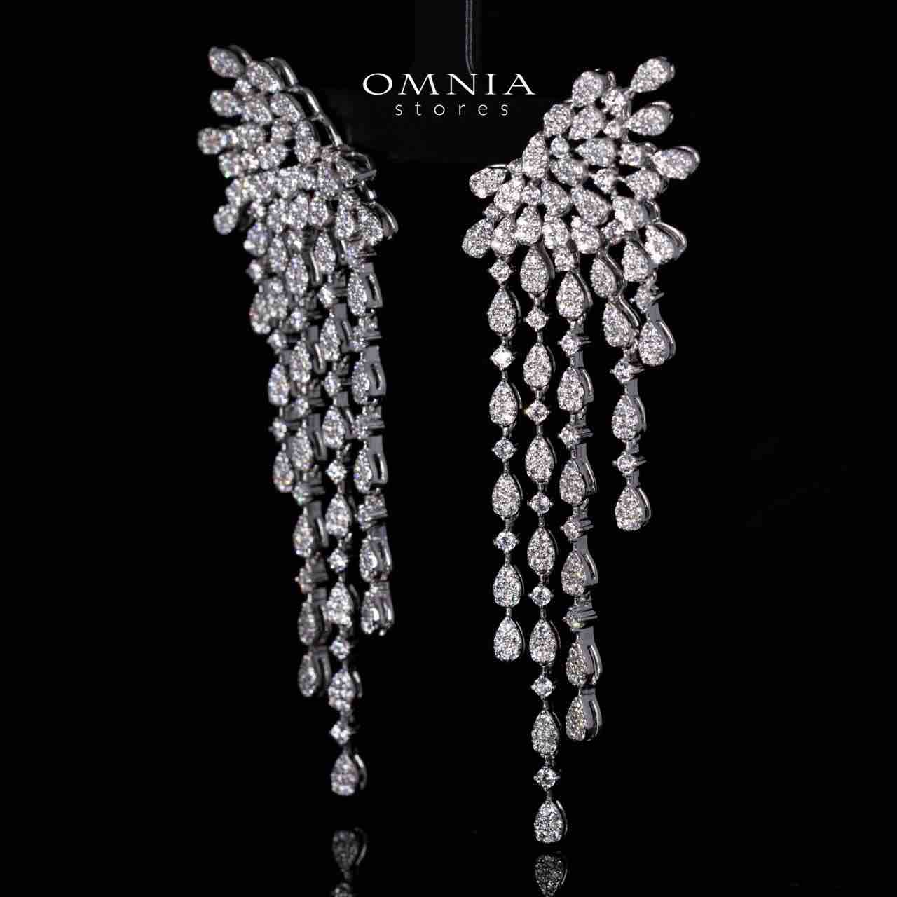 Marina Winged White Drop Earrings in 925 Silver With High Quality Simulated Diamonds