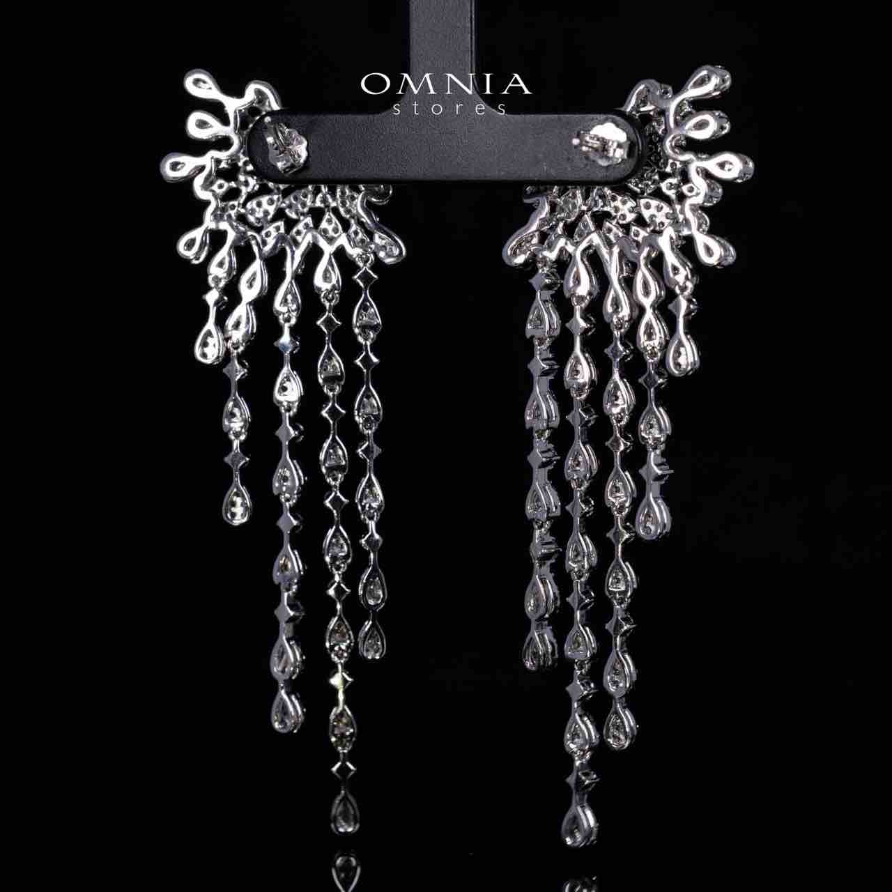 Marina Winged White Drop Earrings in 925 Silver With High Quality Simulated Diamonds