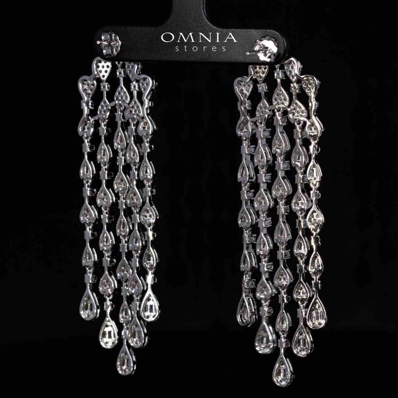 Jolie White Drop Earrings in 925 Silver With High Quality Simulated Diamonds