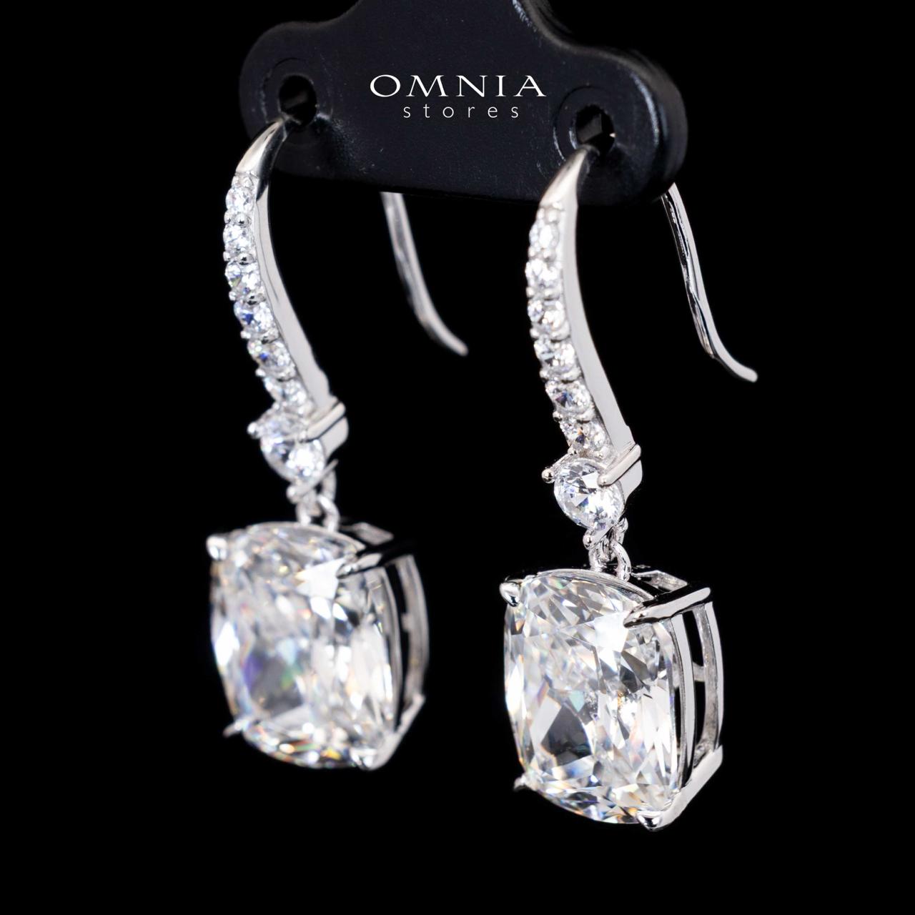 Lilia Cushion Cut Drop Earrings With Certified High Quality Premium Stones in 925 Silver