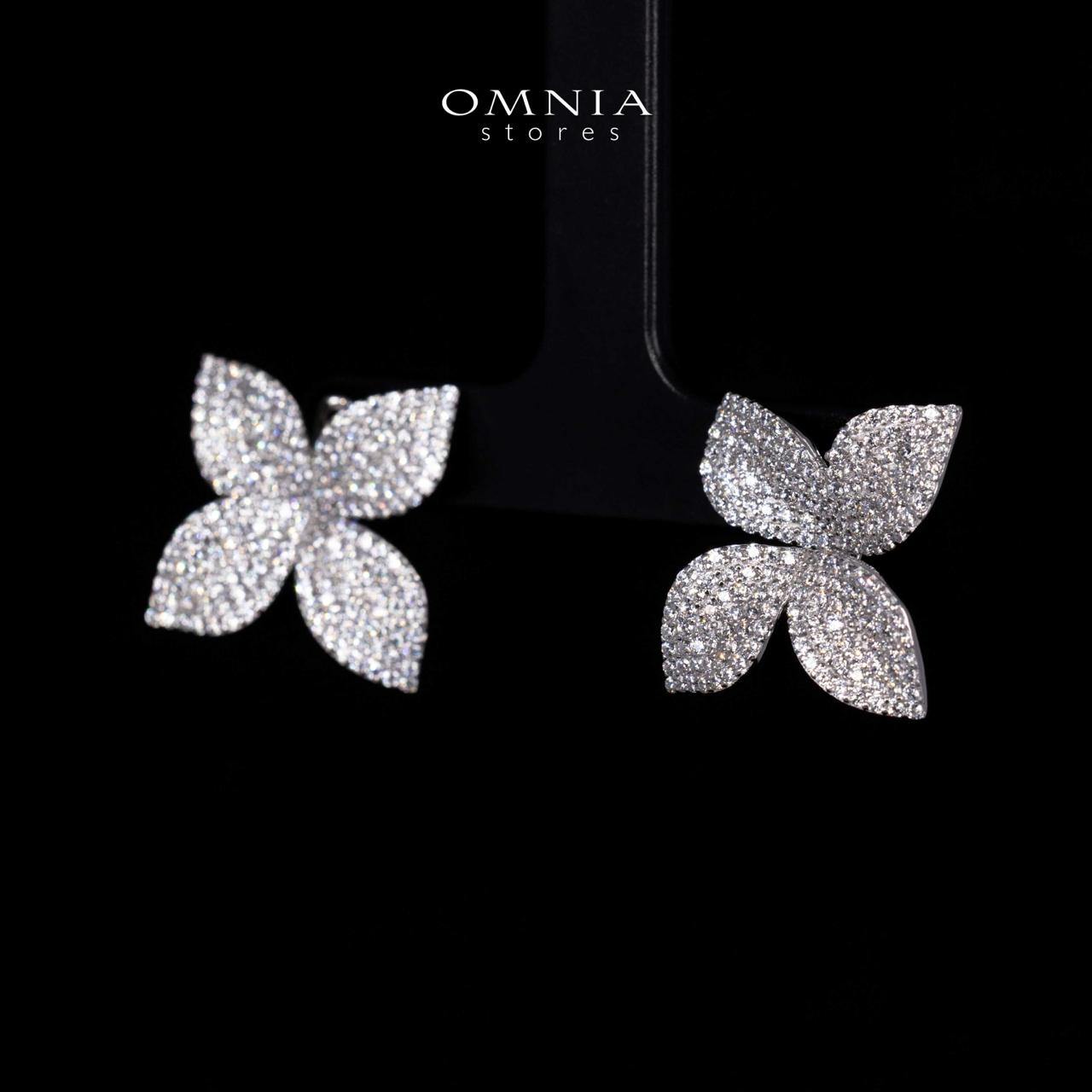Kimora White Floral Earrings in 925 Silver With High Quality Simulated Diamonds