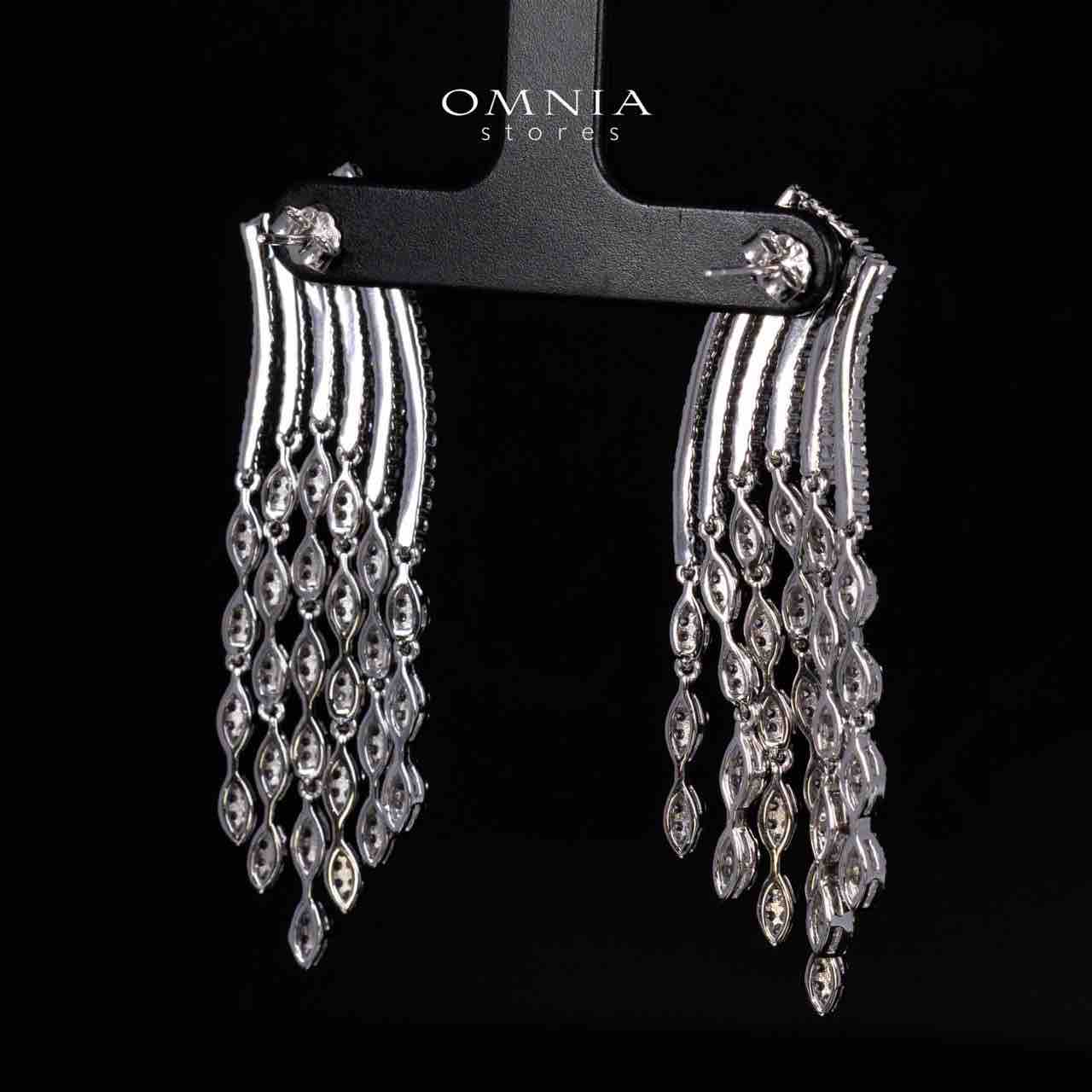 Lexie White Drop Earrings in 925 Silver With High Quality Simulated Diamonds