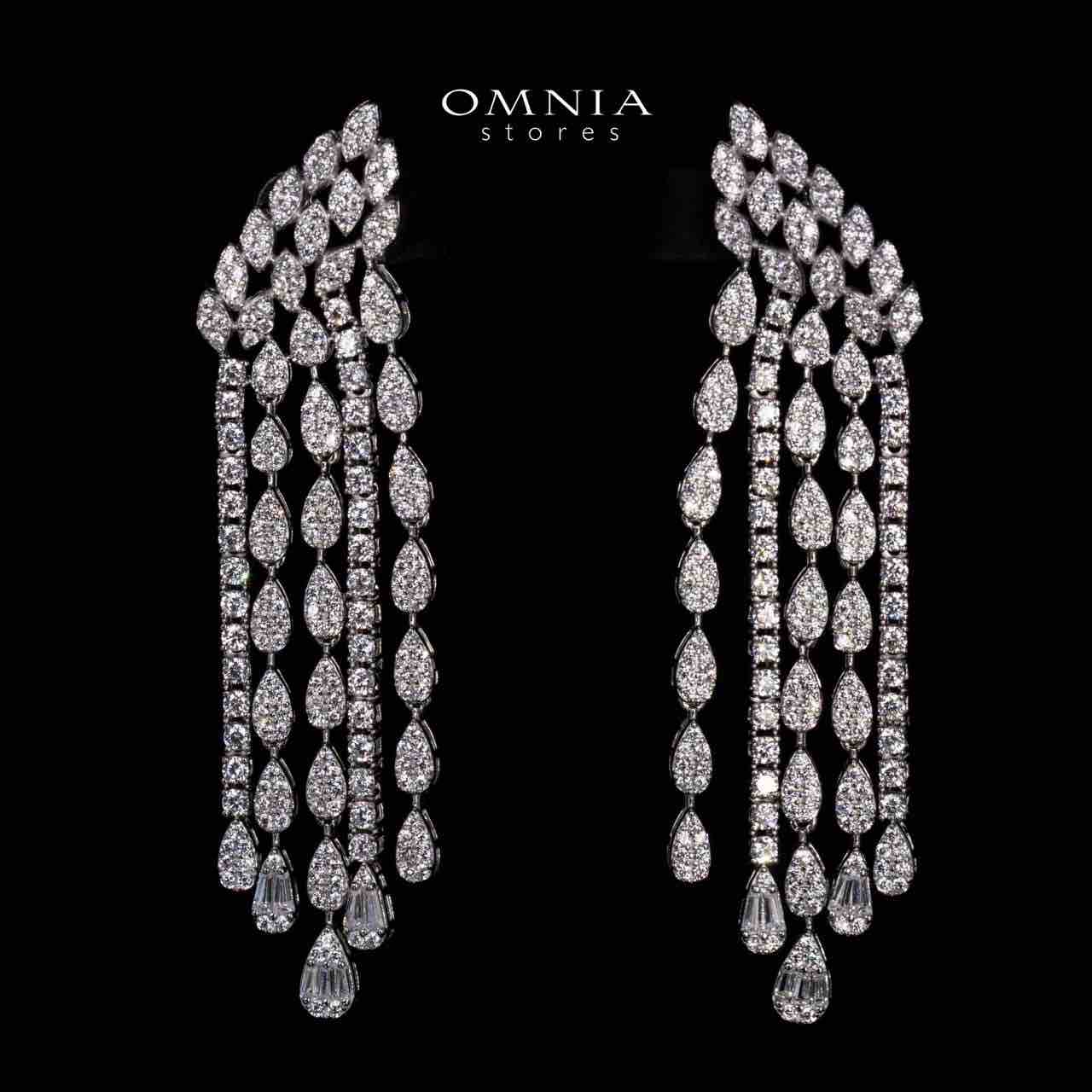 Maddie White Winged Drop Earrings in 925 Silver With High Quality Simulated Diamonds