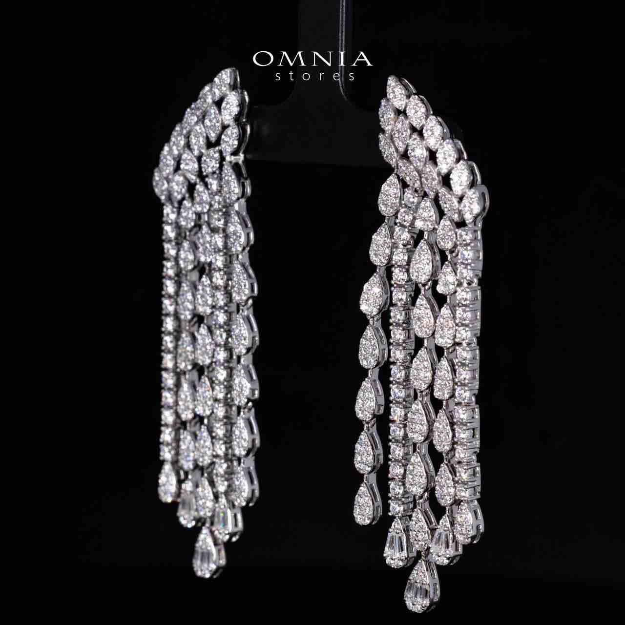 Maddie White Winged Drop Earrings in 925 Silver With High Quality Simulated Diamonds