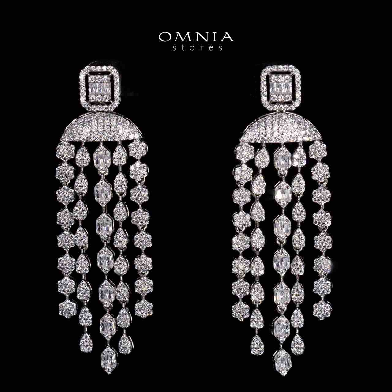 Betty White Drop Earrings in 925 Silver With High Quality Simulated Diamonds
