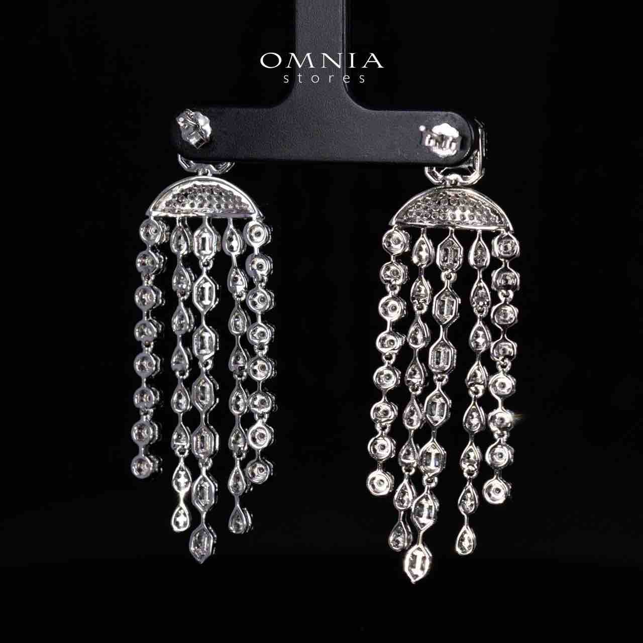 Betty White Drop Earrings in 925 Silver With High Quality Simulated Diamonds