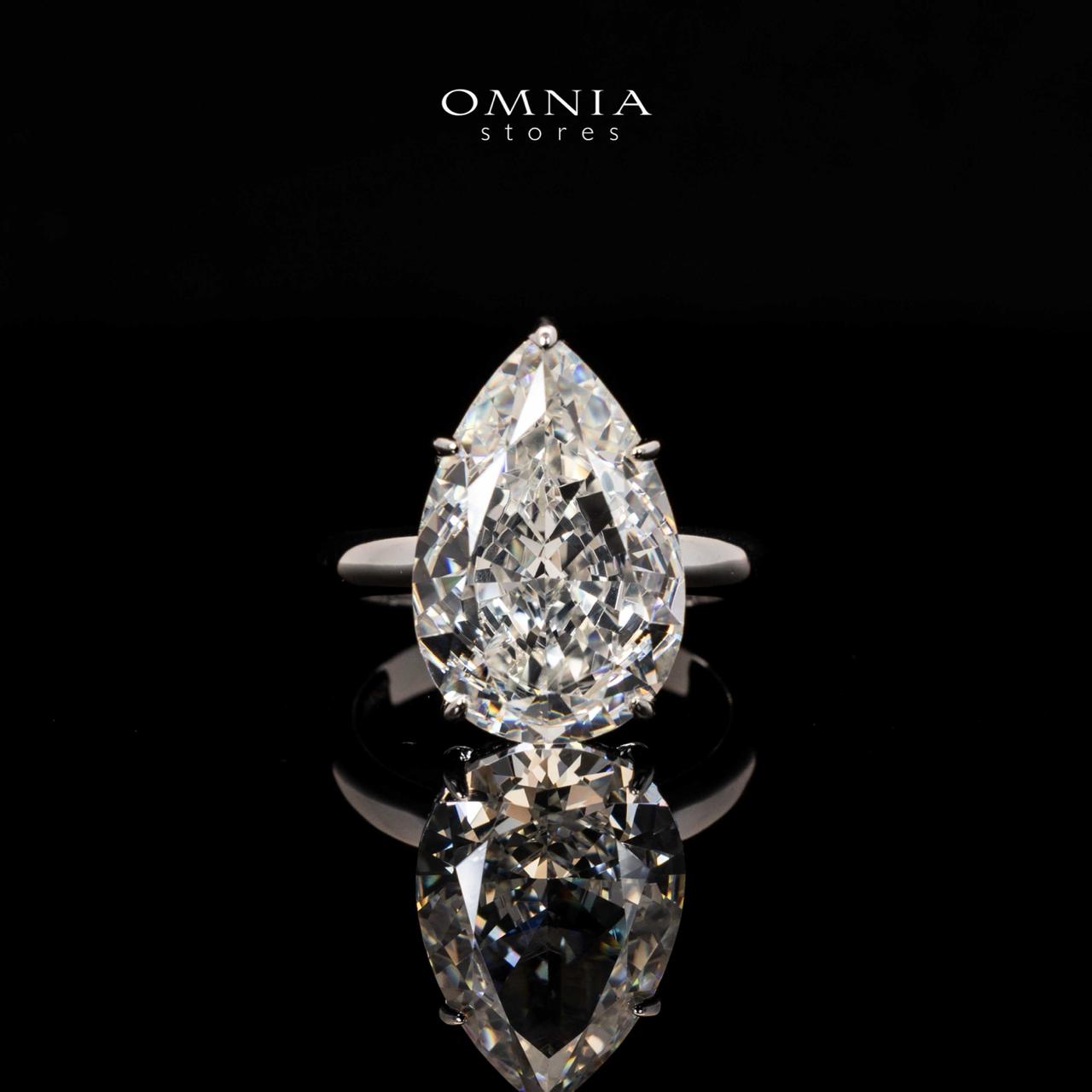 Kayleen White Pear Cut Ring in 925 Silver With High Quality Simulated Diamonds