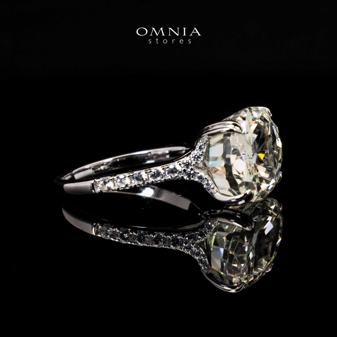 Aryana White Emerald Cut Ring in 925 Silver With High Quality Simulated Diamonds