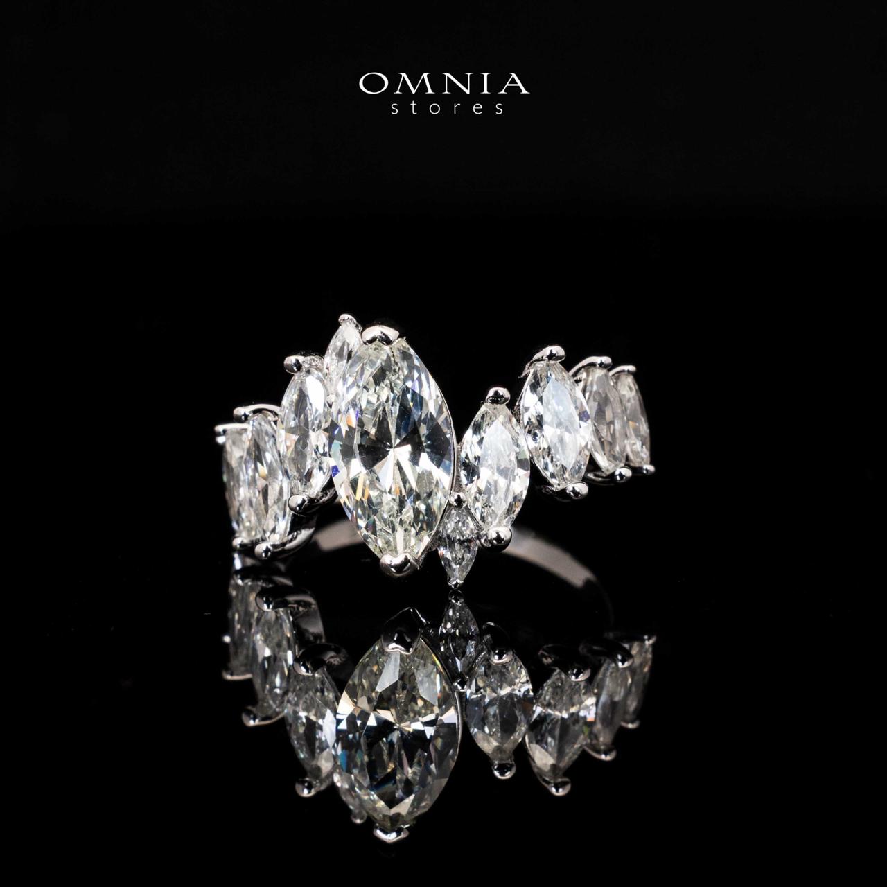 Liza White Marquise Cut Ring in 925 Silver With High Quality Simulated Diamonds