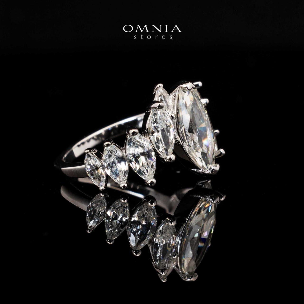 Liza White Marquise Cut Ring in 925 Silver With High Quality Simulated Diamonds
