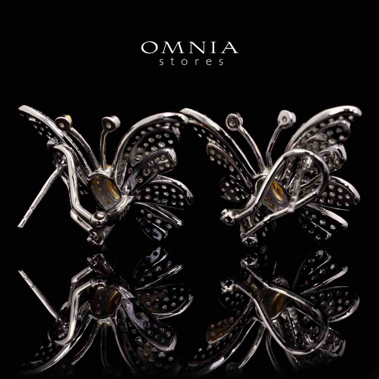 Alara Yellow Butterfly Clip Earrings in 925 Silver With High Quality Simulated Diamonds