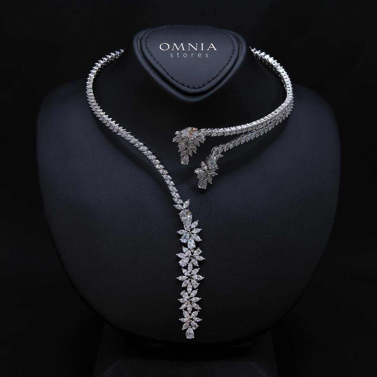 Fiona White Luxury Bridal Full Set in High Quality Rhodium Plated Zircon Stones