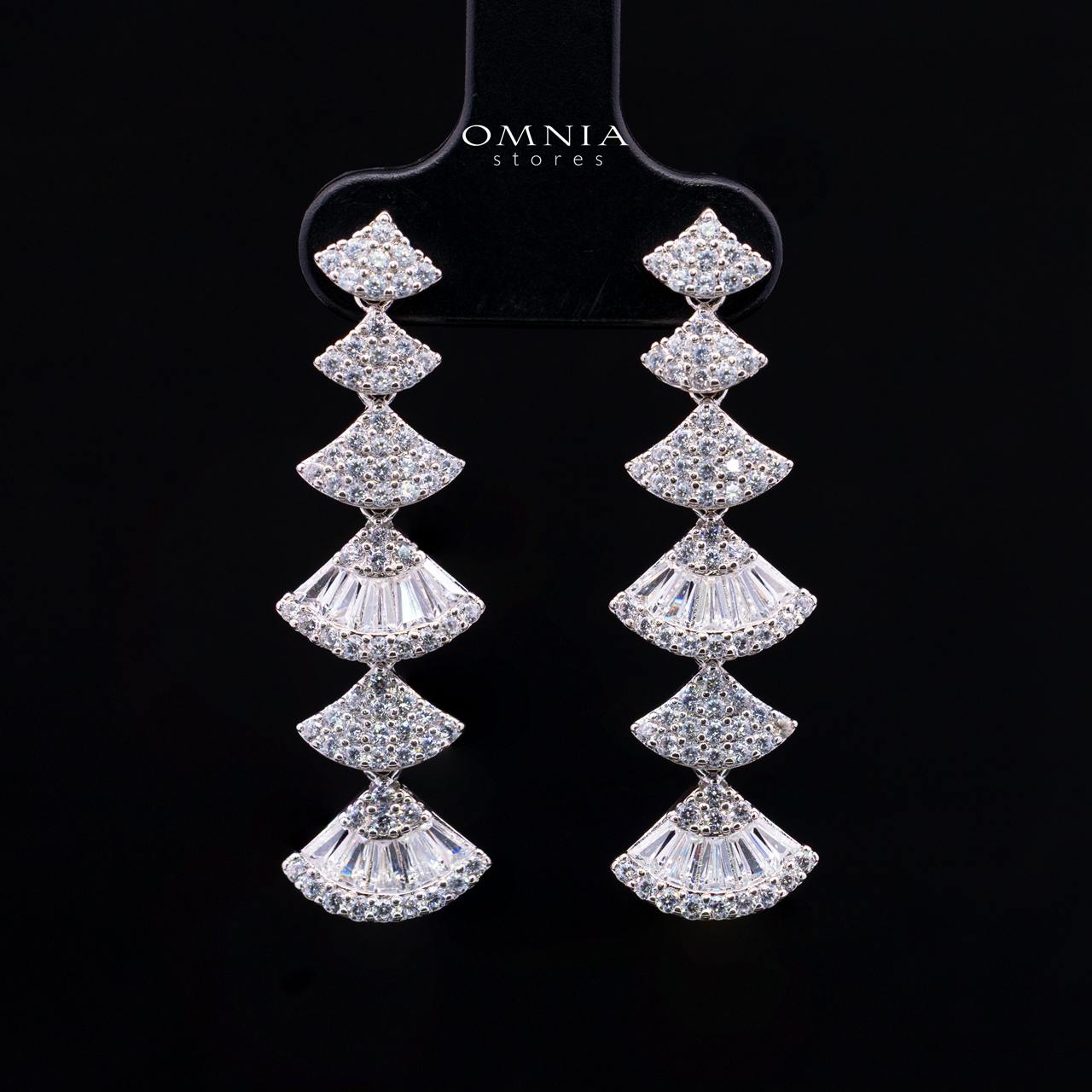 Omnia Keti Luxury Bridal White Full Set In High Quality Zircon Stone Rhodium Plated