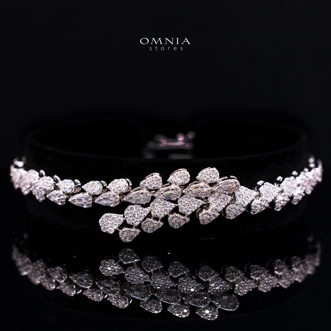 Omnia Zayn Luxury Bridal White Full Set In High Quality Zircon Stone Rhodium Plated