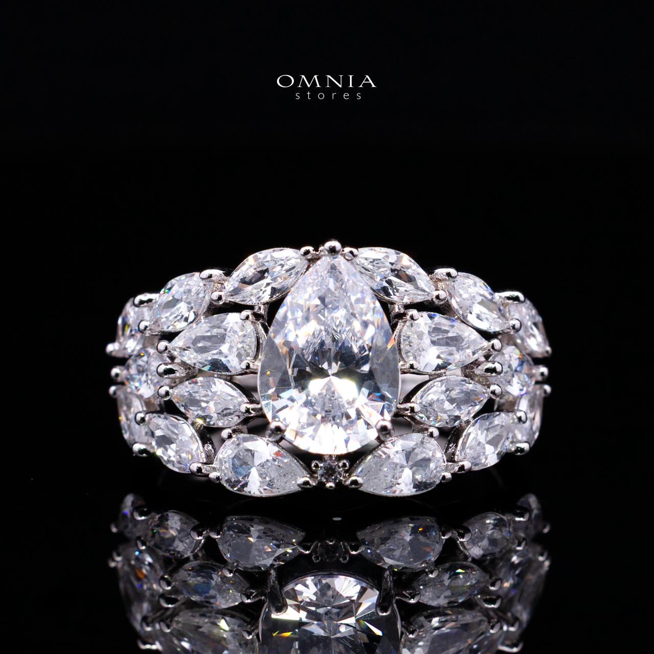 Omnia Nuray Luxury Bridal Full Set Accessories in High Quality Zircon Stone in Rhodium Plated