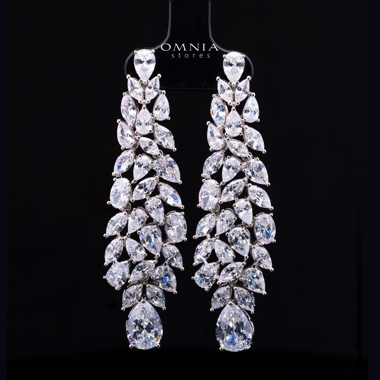 Omnia Nuray Luxury Bridal Full Set Accessories in High Quality Zircon Stone in Rhodium Plated