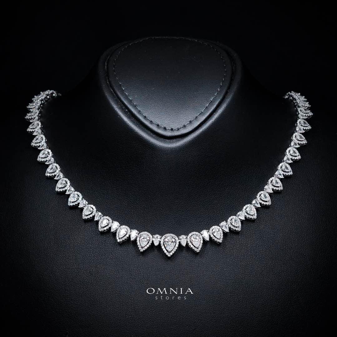 Sundus White Bridal Full Set – Premium Rhodium Plated with High-Quality Zircon Stones