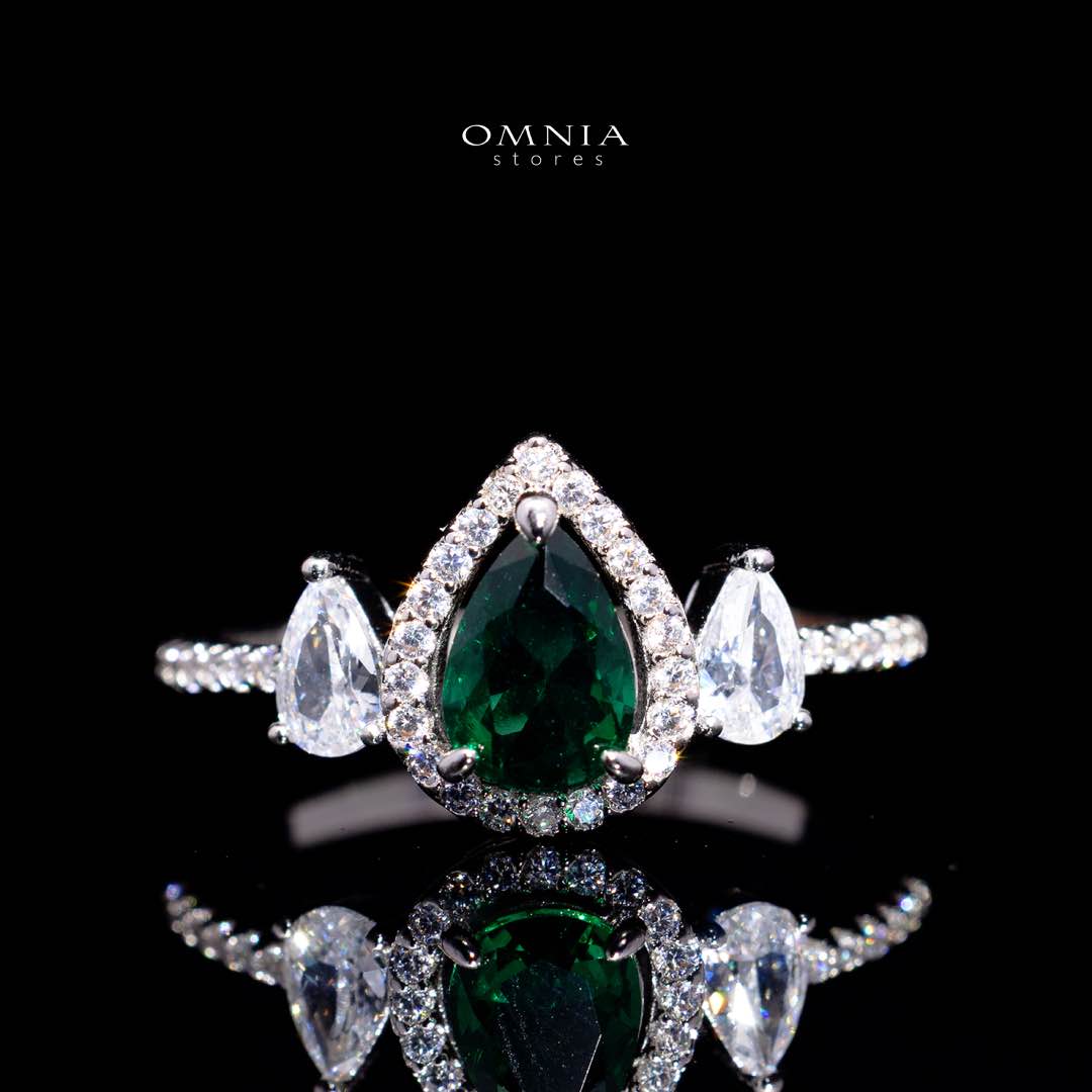 Sundus Green Bridal Full Set – Premium Rhodium Plated with High-Quality Zircon Stones