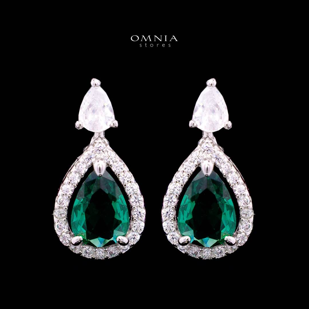 Sundus Green Bridal Full Set – Premium Rhodium Plated with High-Quality Zircon Stones
